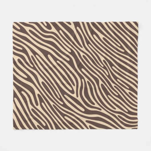 Couverture Polaire Beige Brune Zebra Bande Impression (Devant (Horizontal))