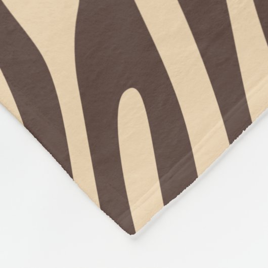 Couverture Polaire Beige Brune Zebra Bande Impression (Coin)