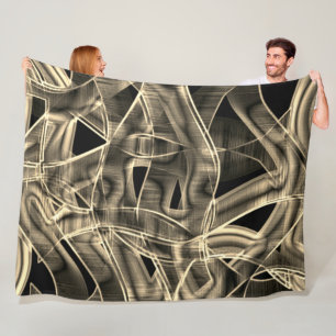 Couverture Polaire Beige curved ribbons, contrasting by embossed line