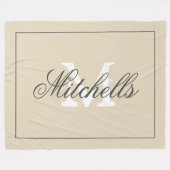 Couverture Polaire Beige fait sur commande d'extra large de (Devant (Horizontal))