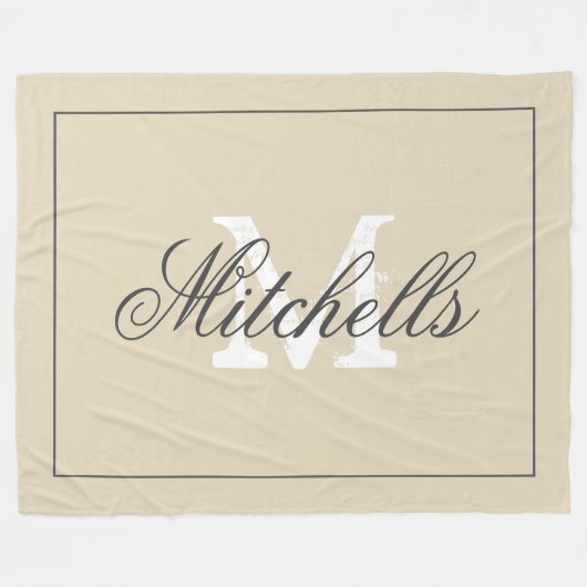 Couverture Polaire Beige fait sur commande d'extra large de (Devant (Horizontal))