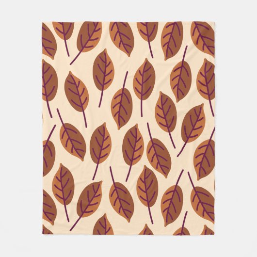 Couverture Polaire BEIGE FEUILLE moderne (Devant)