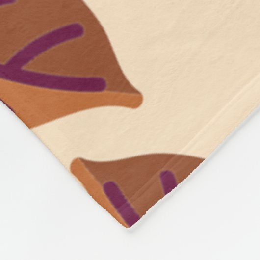 Couverture Polaire BEIGE FEUILLE moderne (Coin)