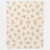 Couverture Polaire Beige Leaf Throw Blanket (Devant)