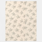 Couverture Polaire Beige Leaf Throw Blanket (Devant)