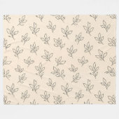 Couverture Polaire Beige Leaf Throw Blanket (Devant (Horizontal))