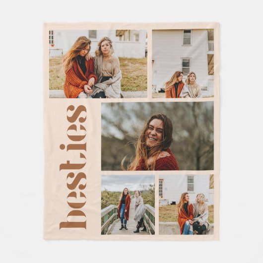 Couverture Polaire Beige minimaliste Personnalisé 5 Besoins photo (Devant)