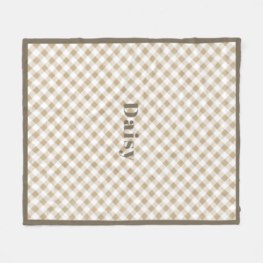 Couverture Polaire Beige neutre rustique En vichy Nom du plan (Devant (Horizontal))