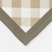 Couverture Polaire Beige neutre rustique En vichy Nom du plan (Coin)