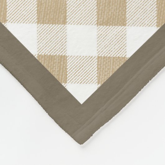Couverture Polaire Beige neutre rustique En vichy Nom du plan (Coin)