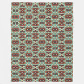 Couverture Polaire Beige Rouge Brown Aqua Bleu Vert Black Tribal Art (Devant)