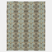 Couverture Polaire Beige Turquoise Bleu Vert Taupe Brown Motif tribal (Devant)