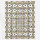 Couverture Polaire Beige, white and black geometric mandala  (Devant)