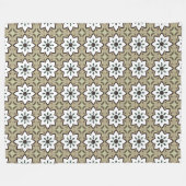Couverture Polaire Beige, white and black geometric mandala  (Devant (Horizontal))