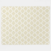 Couverture Polaire Beige White Moroccan Quatrefoil Pattern #5 (Devant (Horizontal))