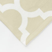 Couverture Polaire Beige White Moroccan Quatrefoil Pattern #5 (Coin)