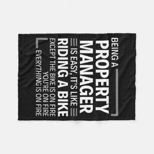 Couverture Polaire Being A Property Manager Is Easy It's Like Riding (Devant (Horizontal))