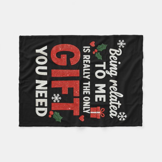 Couverture Polaire Being Related To Me Funny Christmas Family Xmas Pa (Devant (Horizontal))