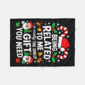 Couverture Polaire Being Related To Me Funny Christmas Family Xmas Pa (Devant (Horizontal))