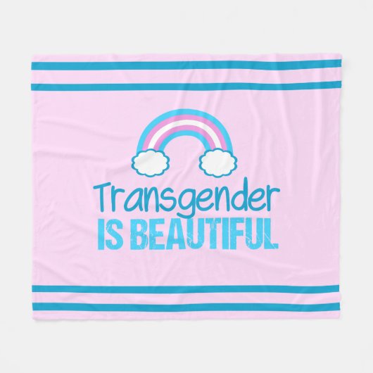 Couverture Polaire Bel arc-en-ciel de transsexuel (Devant (Horizontal))