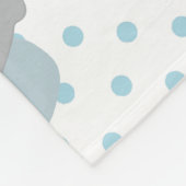 Couverture Polaire Bel éléphant de bleu de bébé (Coin)