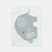 Couverture Polaire Bel éléphant de bleu de bébé (Devant)