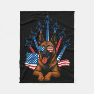 Couverture Polaire Belge Malinois Fighter Jet Avion Patriotique Do