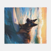 Couverture Polaire Belge Shepherd Beach Surf Peinture (Devant (Horizontal))