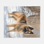 Couverture Polaire Belge Tervuren Laissons neiger Noël (Devant (Horizontal))