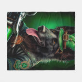 Couverture Polaire Belgian Shepherd conduite vélo St. Patrick's Day (Devant (Horizontal))