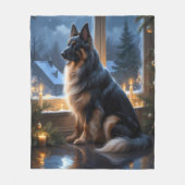 Couverture Polaire Belgian Shepherd With Christmas Lights Holiday (Devant)