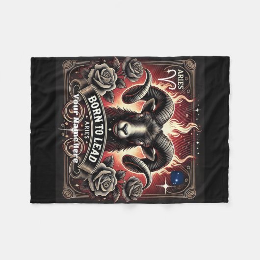 Couverture Polaire Bélier "Né pour diriger" (Devant (Horizontal))