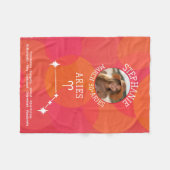 Couverture Polaire Bélier Personnalisé Zodiac Aries - Photo Design mo (Devant (Horizontal))