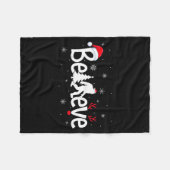 Couverture Polaire Believe Bigfoot Sasquatch Reindeer Santa Hat Merry (Devant (Horizontal))