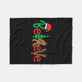 Couverture Polaire Believe Bigfoot Sasquatch Santa Reindeer Christmas (Devant (Horizontal))