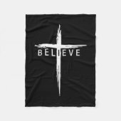 Couverture Polaire Believe Christian Cross Jesus Christ Christians Me (Devant)