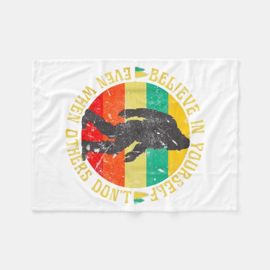 Couverture Polaire Believe In Yourself Sasquatch Funny Motivational B (Devant (Horizontal))
