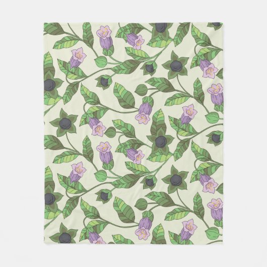 Couverture Polaire Belladonna Flowers : Vintage Floral Illustration (Devant)