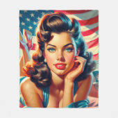 Couverture Polaire Belle Américaine Rétro (Devant)