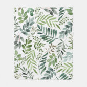 Couverture Polaire Belle aquarelle Botanique Feuille Motif (Devant)