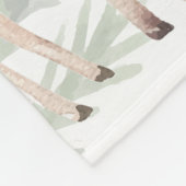 Couverture Polaire Belle aquarelle Cerf Noël Monogramme (Coin)