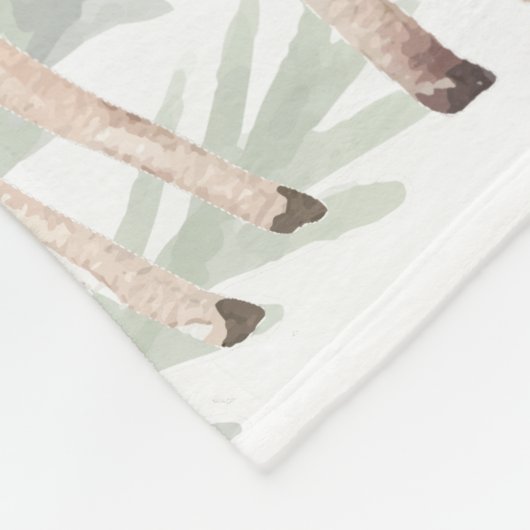 Couverture Polaire Belle aquarelle Cerf Noël Monogramme (Coin)