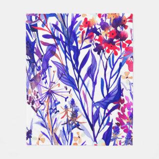 Couverture Polaire Belle aquarelle fleurie sans couture motif