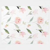 Couverture Polaire Belle aquarelle florale (Devant (Horizontal))
