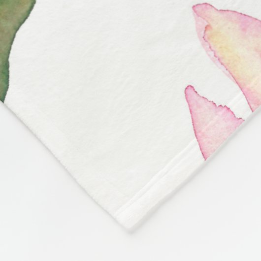 Couverture Polaire Belle aquarelle florale (Coin)