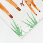 Couverture Polaire Belle aquarelle Giraffe Animal Personnalisé (Coin)