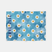Couverture Polaire Belle aquarelle marguerite Monogramme polaire (Devant (Horizontal))