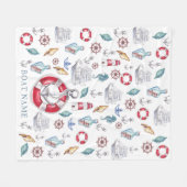 Couverture Polaire Belle aquarelle Nom du bateau nautique (Devant (Horizontal))