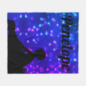 Couverture Polaire Belle Ballerina aux Coeurs Flottants (Devant (Horizontal))