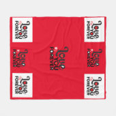 Couverture Polaire Belle Blanche de Saint-Valentin Rouge tendance. (Devant (Horizontal))